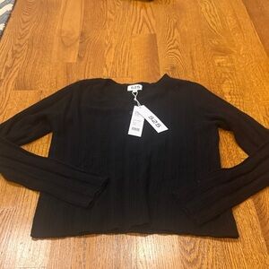 525 America Cashmere Pointelle Henley Pullover NWT